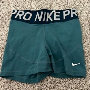 Teal/Seafoam color Nike Pro Shorts